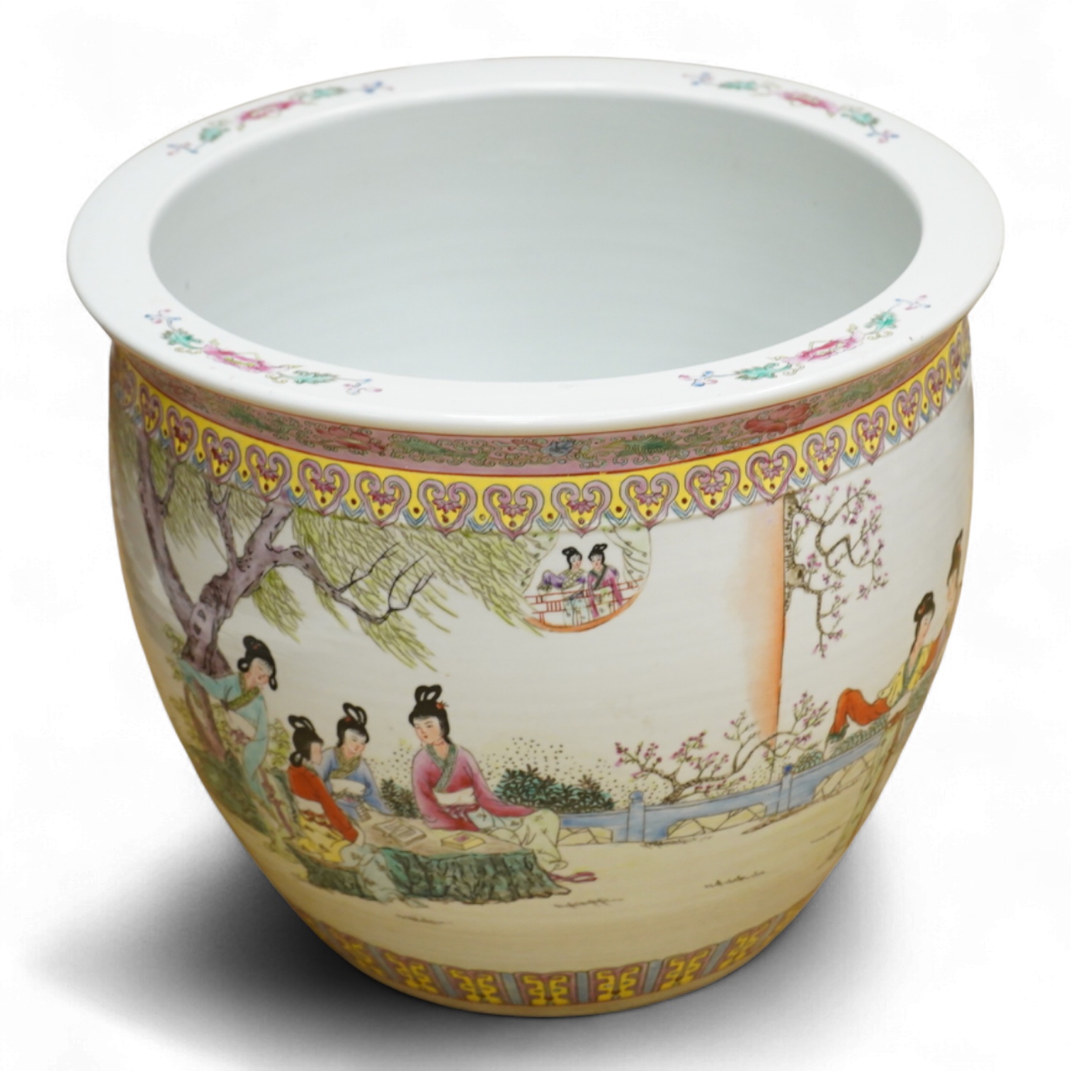 A large Chinese famille rose jardiniere, 38cm in diameter